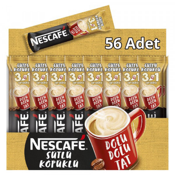 NESCAFE 3ü1 ARADA SÜTLÜ KÖPÜKLÜ  10(56x17.4g) 