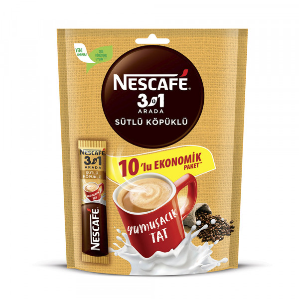 NESCAFE 3ü1 ARADA SÜTLÜ KÖPÜKLÜ  MP12(10x17.4g)